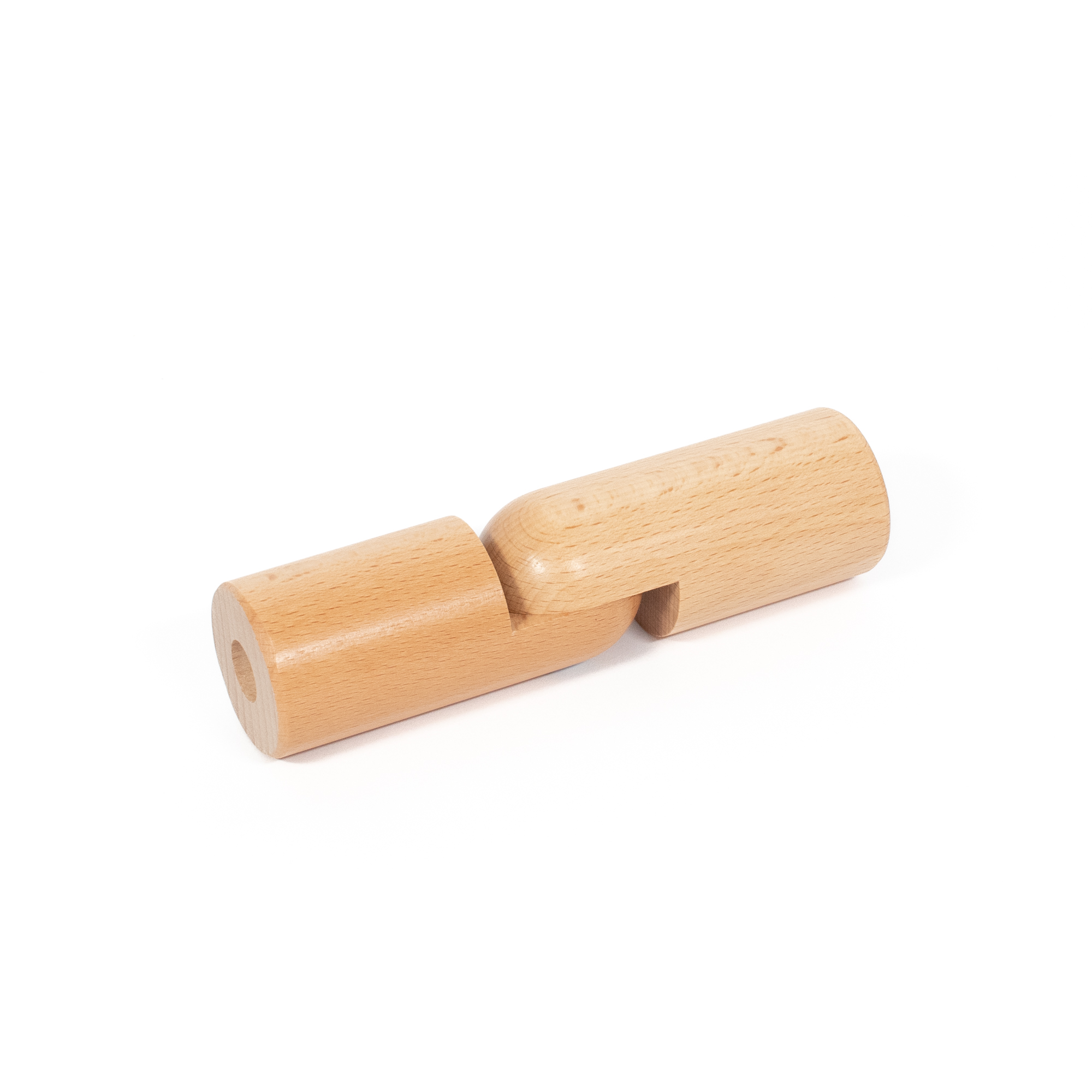 Ángulo flexible de haya Ø 42 mm para pasamanos de madera, extendido, articulación de lado sin tornillo visible