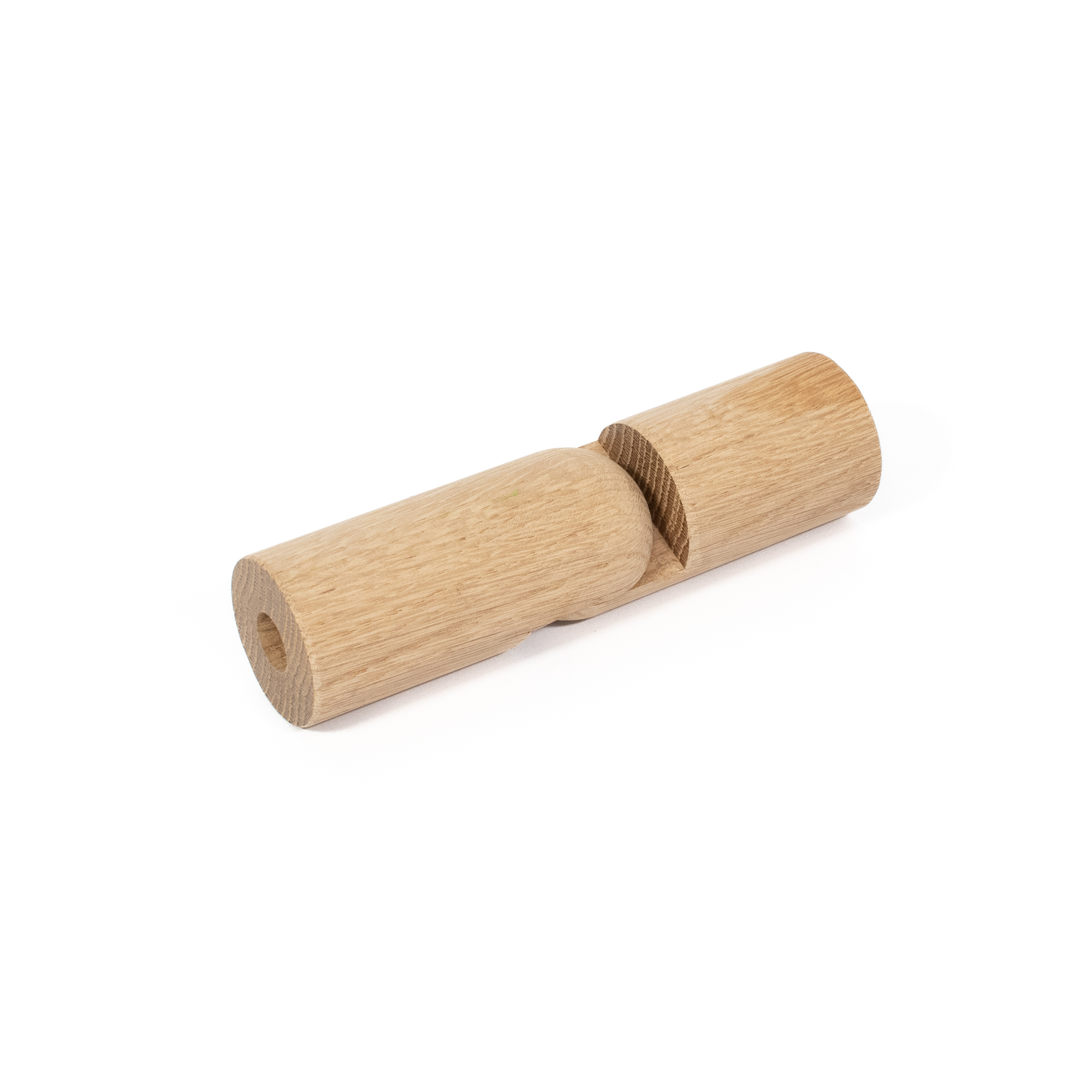Ángulo flexible de roble Ø 42 mm para pasamanos de madera, extendido, articulación de lado sin tornillo visible