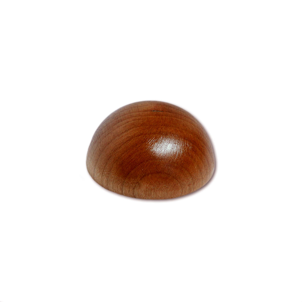Remate de iroko para pasamanos de madera, remate semiesférico marrón rojizo con superficie brillante, Ø 40 a 50 mm