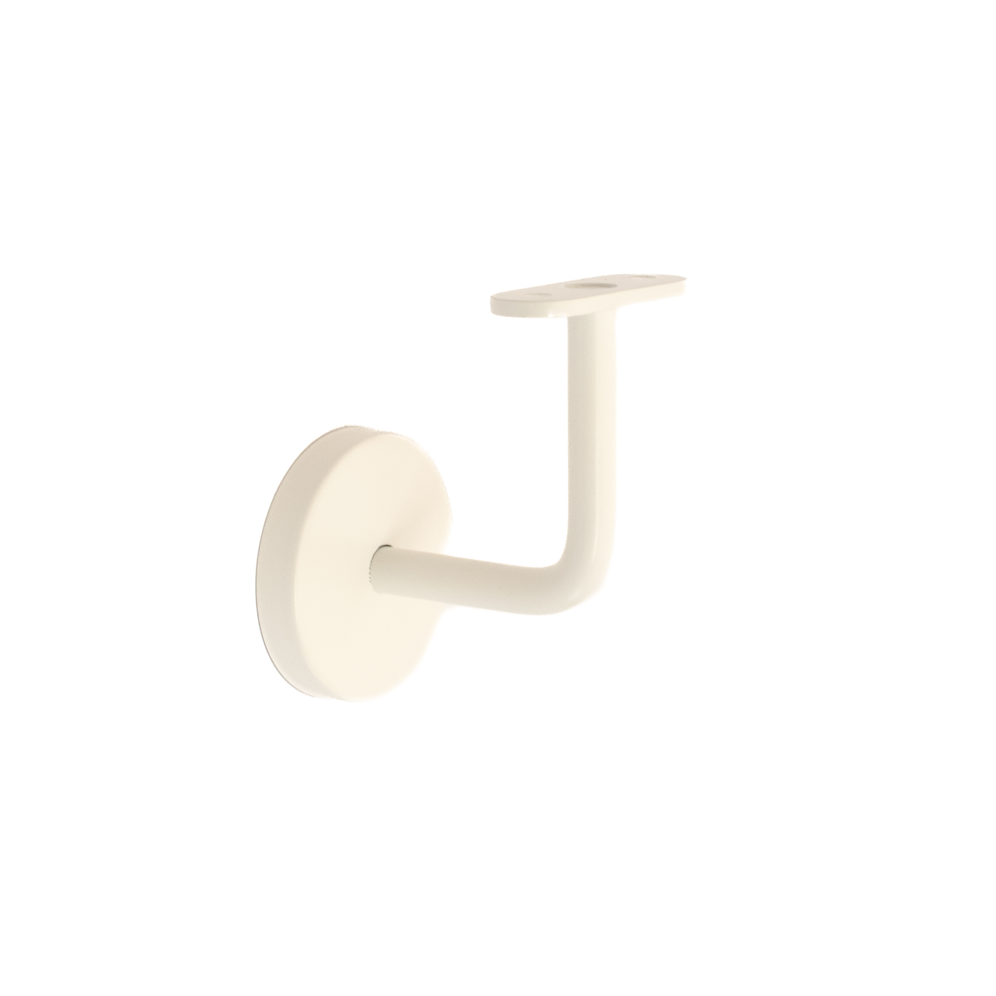 Soporte para pasamanos modelo 02 blanco con placa recta, soporte de pared con roseta redonda y brazo curvado, para madera