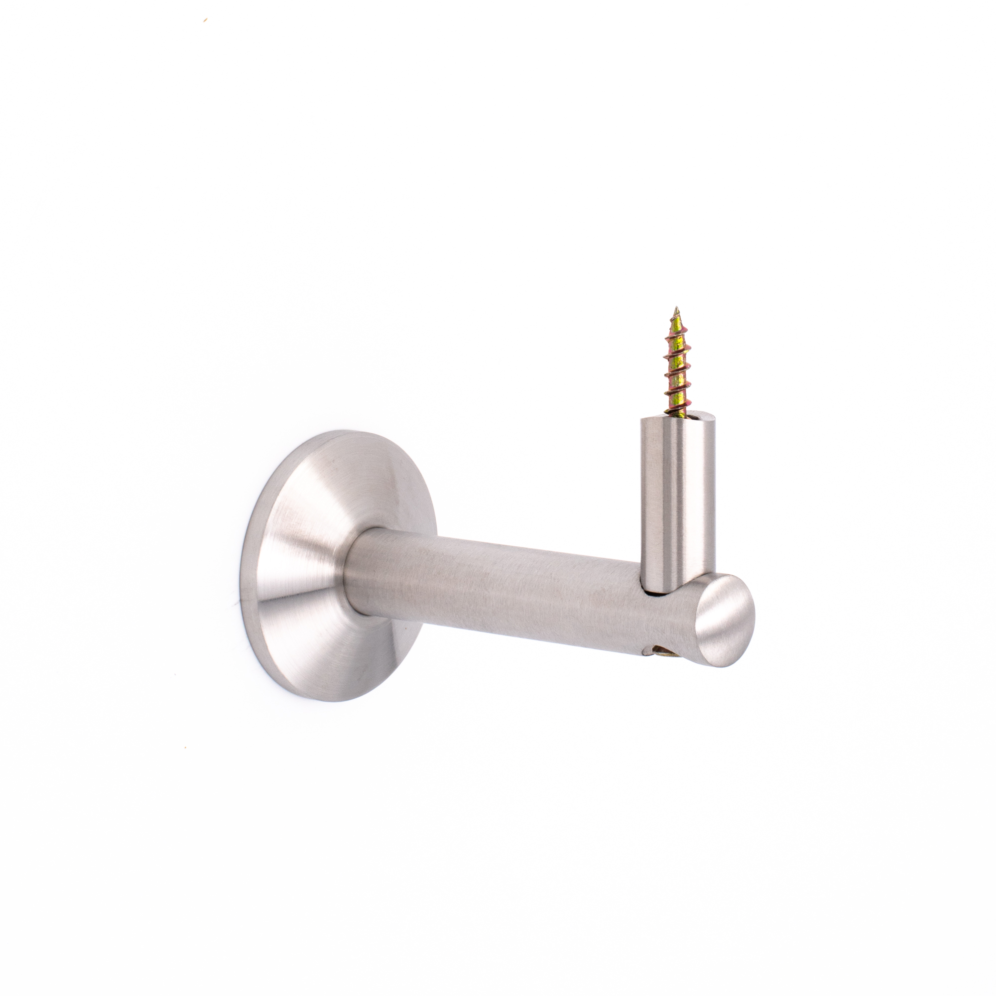 Soporte para pasamanos modelo 05 de acero inoxidable, soporte de pared recto con roseta y tornillo de doble rosca arriba