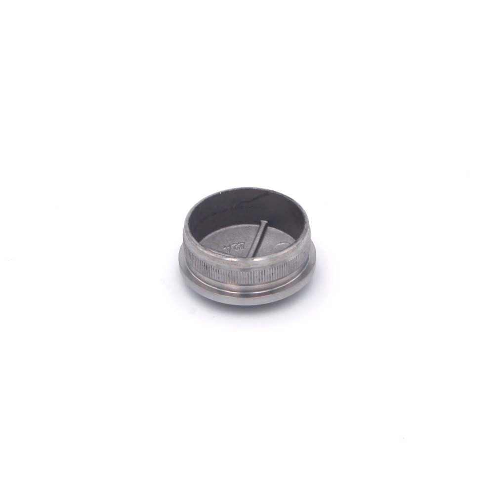 Remate curvado de acero inoxidable para pasamanos de acero inoxidable de 42,4 mm, parte trasera con encaje moleteado