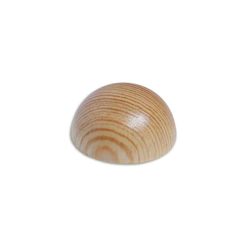 Remate de pino para pasamanos de madera, remate semiesférico con anillos de crecimiento marcados, Ø 40 a 50 mm