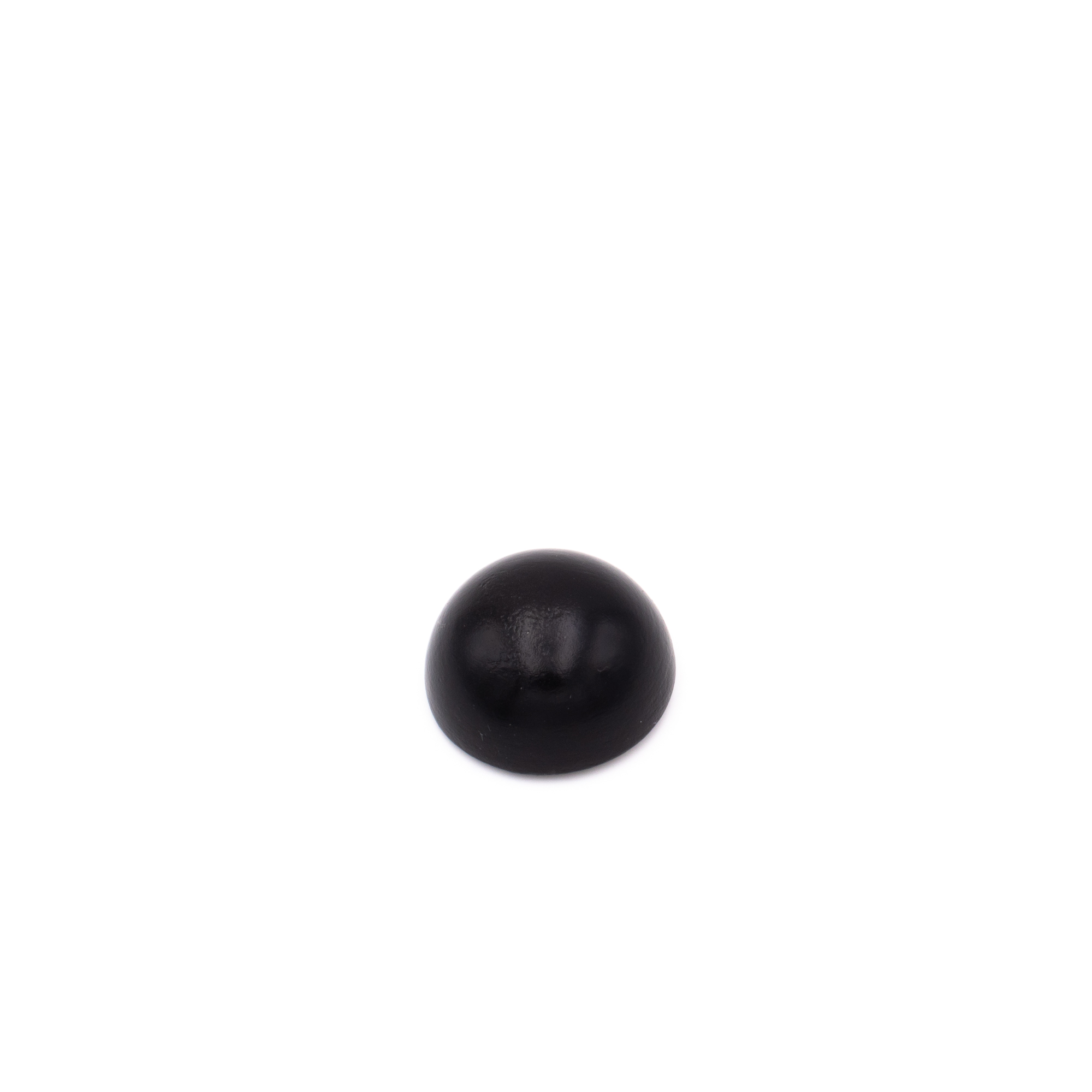 Remate negro de haya para pasamanos de madera, remate semiesférico lacado en negro, Ø 40 a 50 mm, sobre fondo blanco
