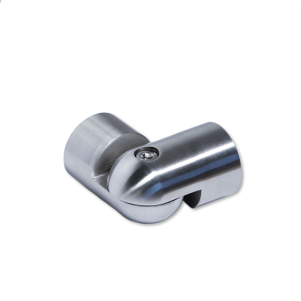Pieza de unión flexible de acero inoxidable para pasamanos de madera de 42 mm, unión articulada a 90° con tornillo
