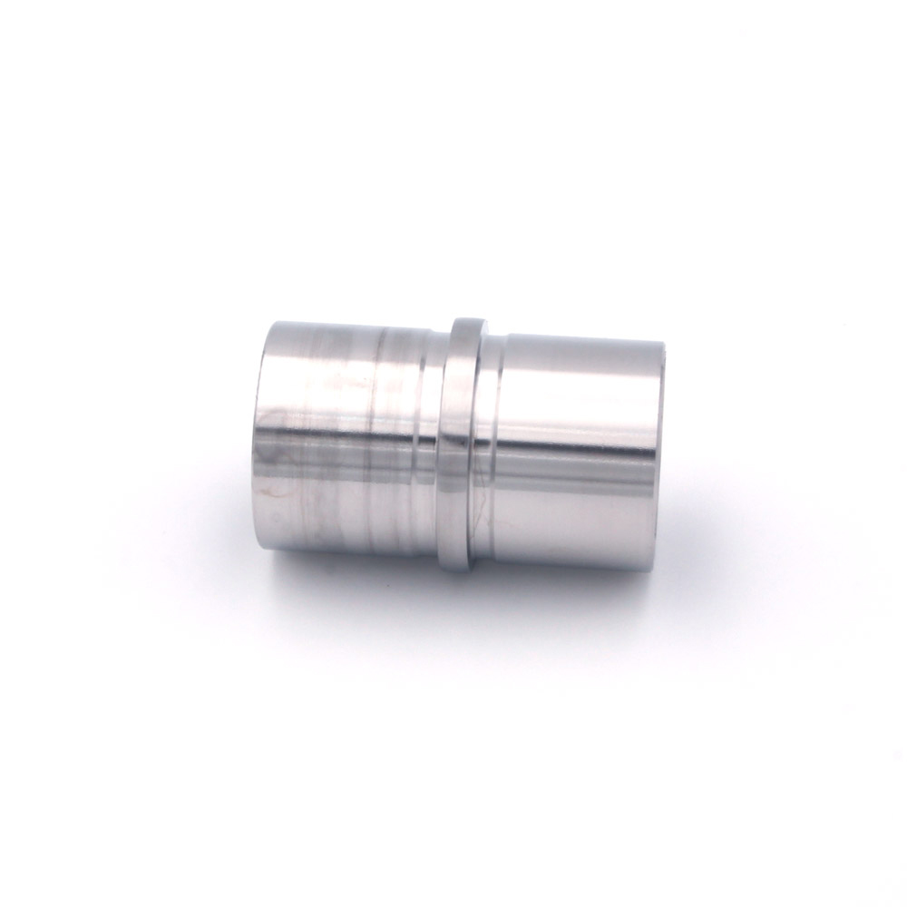 Pieza de unión recta de acero inoxidable para pasamanos de 42,4 mm, pieza cilíndrica con anillo en el centro