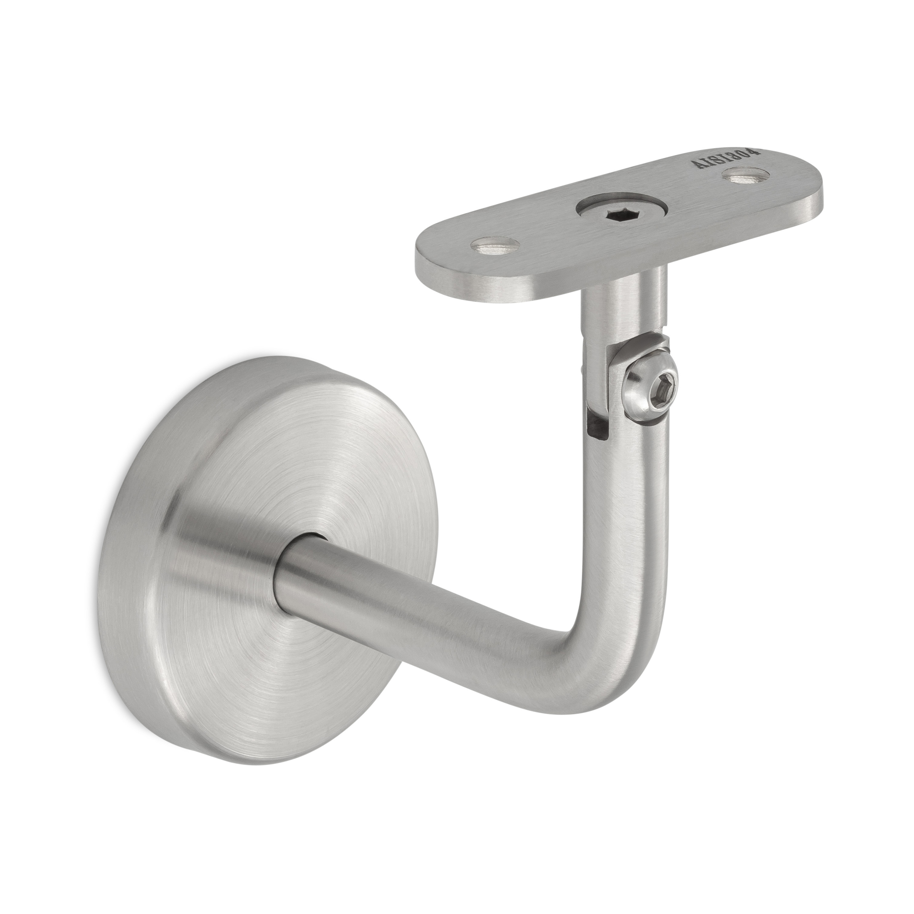 Soporte para pasamanos modelo 04 de acero inoxidable con articulación y placa recta, soporte de pared con roseta redonda
