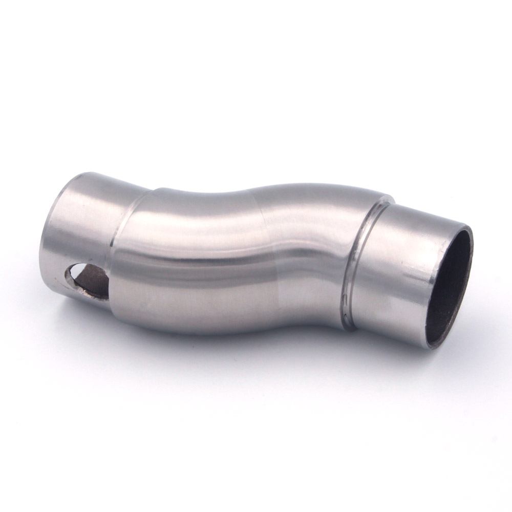 Codo flexible para pasamanos de acero inoxidable de 42,4 mm, codo articulado recto, vista ligeramente desde arriba